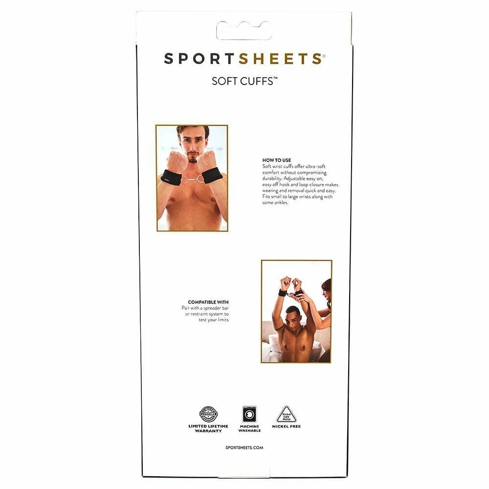 Sportsheets Soft Wrist Cuffs - Black 5 Sportsheets Soft Wrist Cuffs - Black