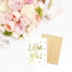 Sweet Water Decor - Gold Foil I Love You Card