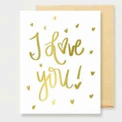 Sweet Water Decor - Gold Foil I Love You Card