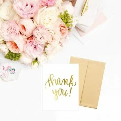 Greeting + Gift Cards Sweet Water Decor - Gold Foil Thank You Card