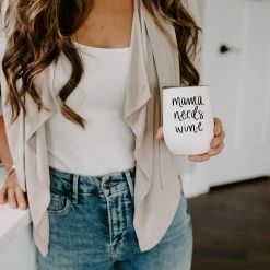 Sweet Water Decor - Mama Needs Wine Metal Wine Tumbler Home Decor + More