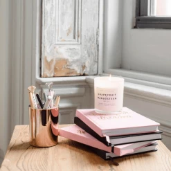 Sweet Water Decor - She Believed She Could Pink And Gold Fabric Journal Greeting + Gift Cards