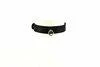 Touch Of Fur - Adjustable Black Leather Kitten Collar With Stud And Small D-Ring Rings