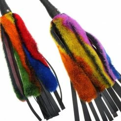 Touch Of Fur - 24" Mink And Leather Flogger Kink + BDSM