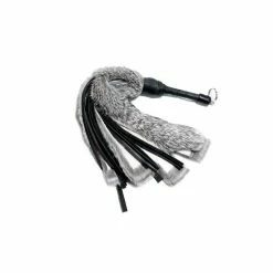 Kink + BDSM Touch Of Fur - 16" Rabbit Fur And Leather Flogger