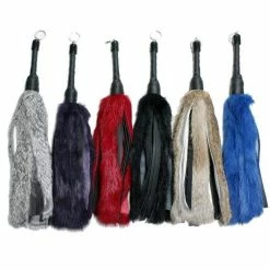 Kink + BDSM Touch Of Fur - 16" Rabbit Fur And Leather Flogger