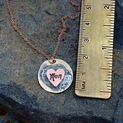 Buffalo Girls Salvage - Mom Heart Rose Gold Necklace Jewelry + Wearables