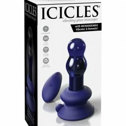 Pipedream Vibrators Icicles - No. 83 Vibrating Glass Plug With Remote, Blue 15 Pipedream Vibrators Icicles - No. 83 Vibrating Glass Plug With Remote, Blue